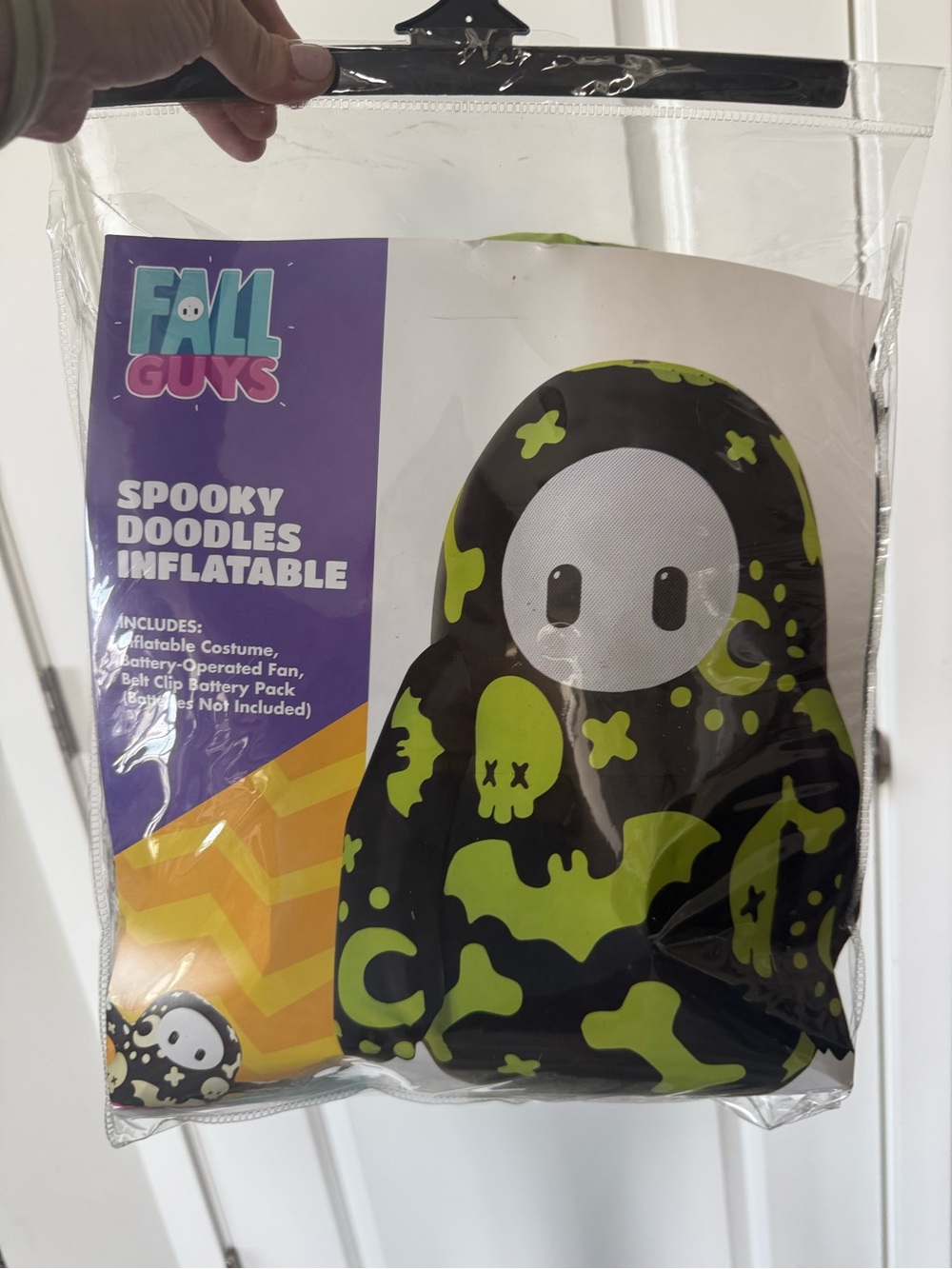 Fall Guys Spooky Doodles Inflatable Costume - Black & Neon Green